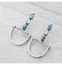EARRING STUD DROP DOWN LARGE HORSE BIT