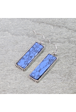 EARRING DANGLE RECTANGLE STONE