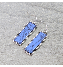 EARRING DANGLE RECTANGLE STONE