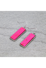 EARRING DANGLE RECTANGLE STONE