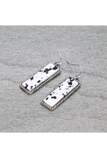EARRING DANGLE RECTANGLE STONE