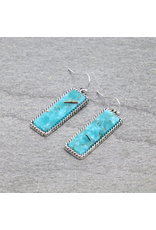 EARRING DANGLE RECTANGLE STONE
