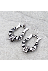 EARRING DANGLE HORSESHOE AZTEC METAL
