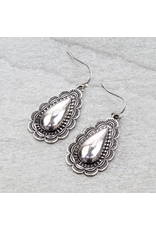EARRING DANGLE TEARDROP CONCHO