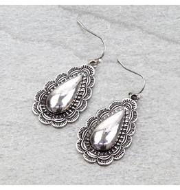 EARRING DANGLE TEARDROP CONCHO
