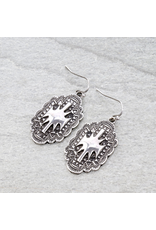 EARRING DANGLE CONCHO SILVER CONCHO AZTEC
