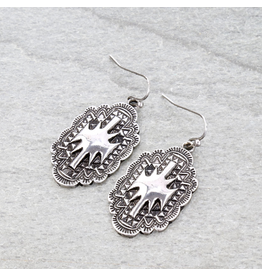 EARRING DANGLE CONCHO SILVER CONCHO AZTEC