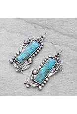 EARRING DANGLE TURQUOISE BOOTS AND GUNS
