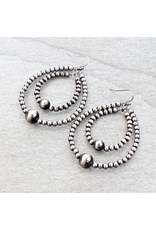 EARRING HOOP STACK OF 2 TEARDROP NAVAJO PEARL