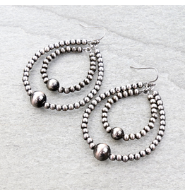 EARRING HOOP STACK OF 2 TEARDROP NAVAJO PEARL