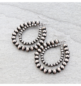 EARRING DANGLE TEARDROP NAVAJO PEARL STACK OF 2