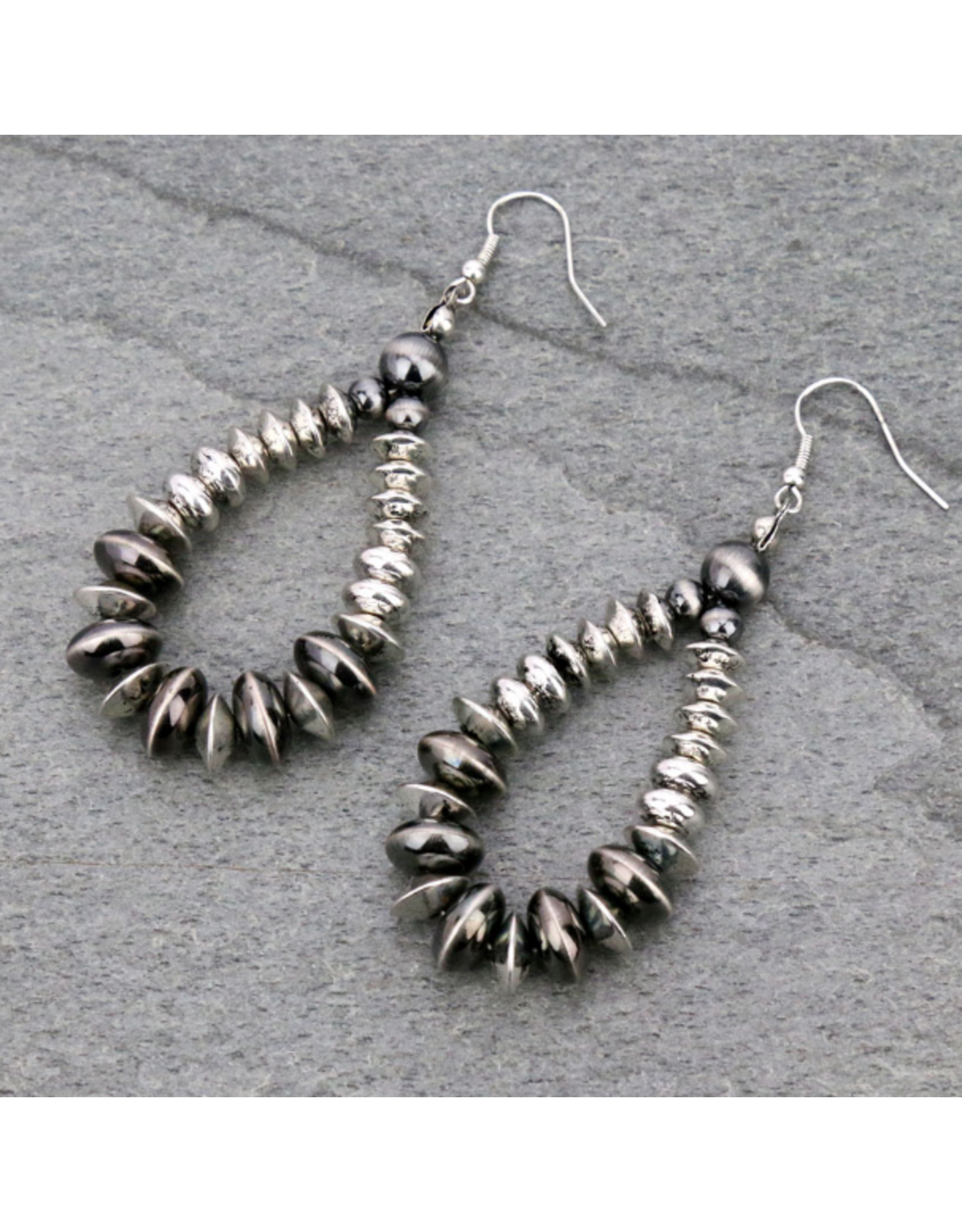 EARRING DANGLE NAVAJO PEARL GRADUATING SAUCER