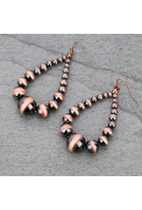 EARRING TEARDROP NAVAJO PEARL LARGE MIDDLE BEAD
