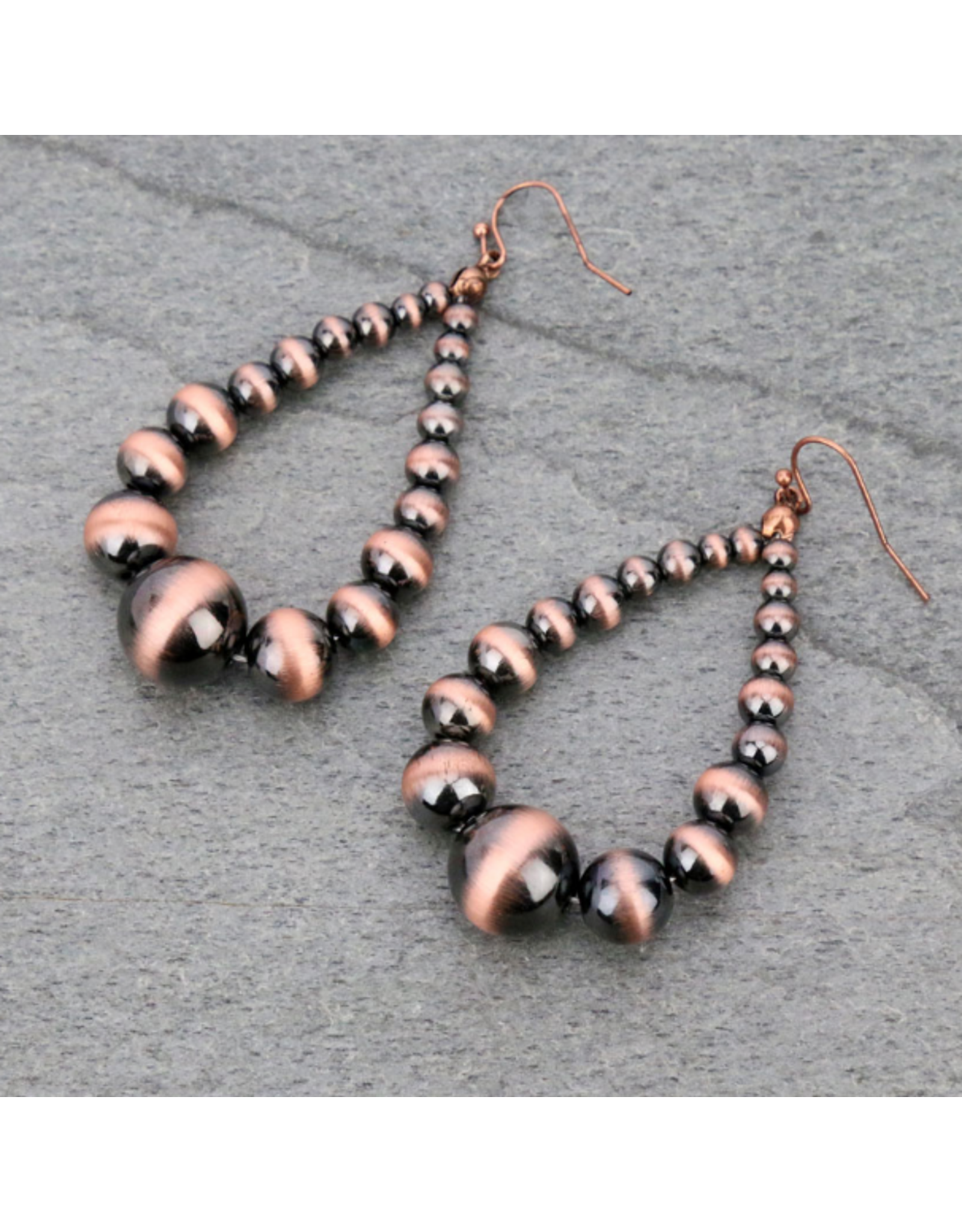 EARRING TEARDROP NAVAJO PEARL LARGE MIDDLE BEAD