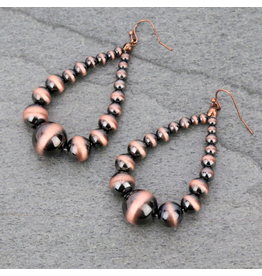 EARRING TEARDROP NAVAJO PEARL LARGE MIDDLE BEAD