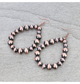 EARRING NAVAJO PEARL TEARDROP LARGE