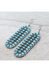 EARRING DANGLE WESTERN BAR CLUSTER TURQUOISE