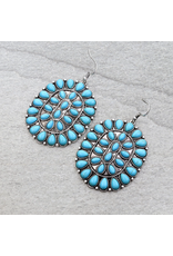 EARRING DANGLE LARGE CONCHO STONE