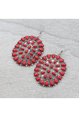 EARRING DANGLE LARGE CONCHO STONE
