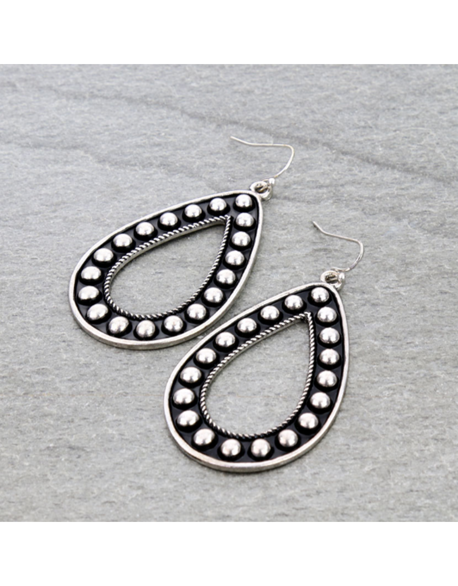 TEARDROP METAL BUBBLE DANGLE EARRING