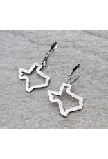 EARRING DANGLE HOOP STATE OF TEXAS SILVER