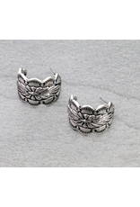 EARRING HOOP CONCHO AZTEC ENGRAVED