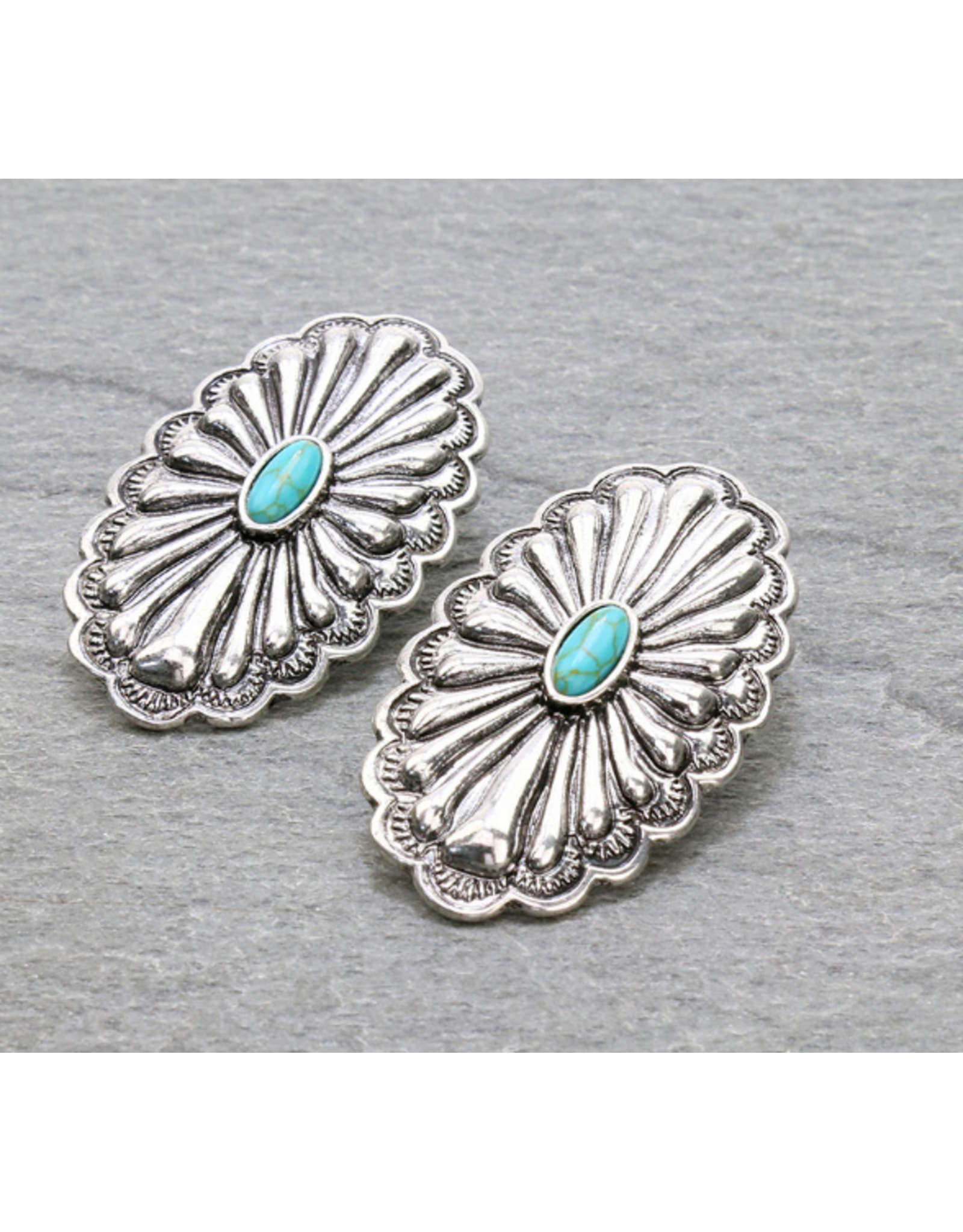 EARRING CLIP ONS CONCHO TURQUOISE
