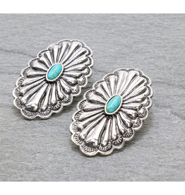 EARRING CLIP ONS CONCHO TURQUOISE