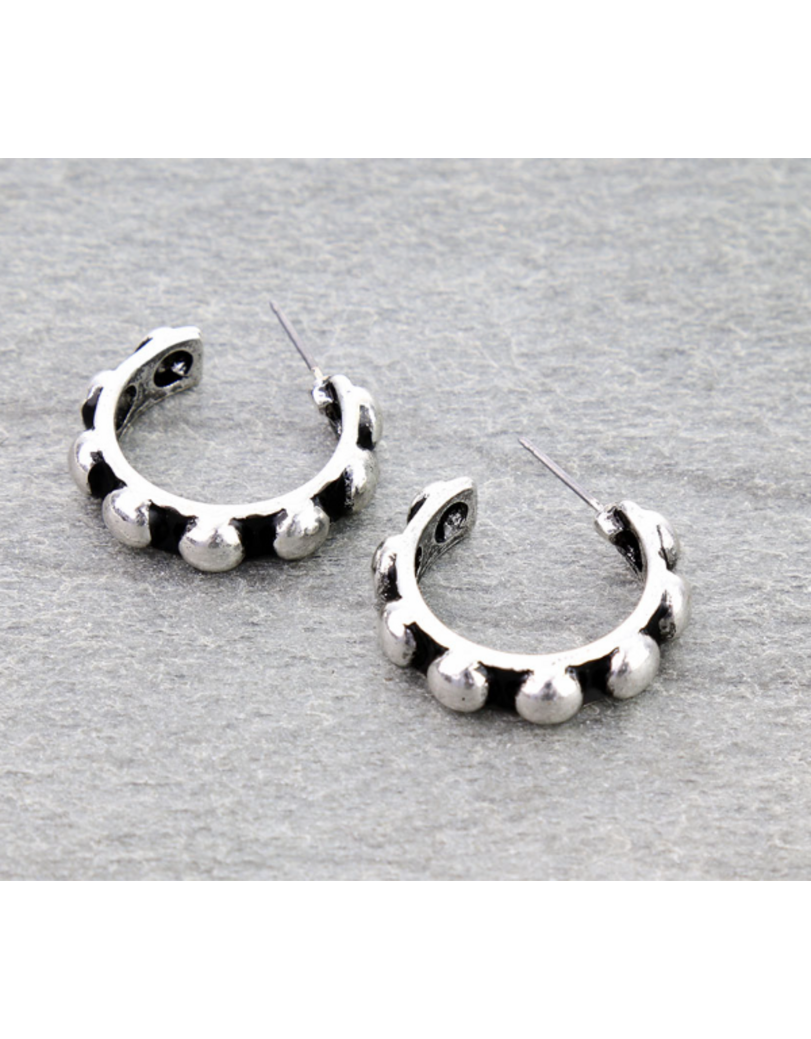 EARRING HOOP BUBBLE BALL SMALL