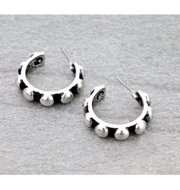 EARRING HOOP BUBBLE BALL SMALL