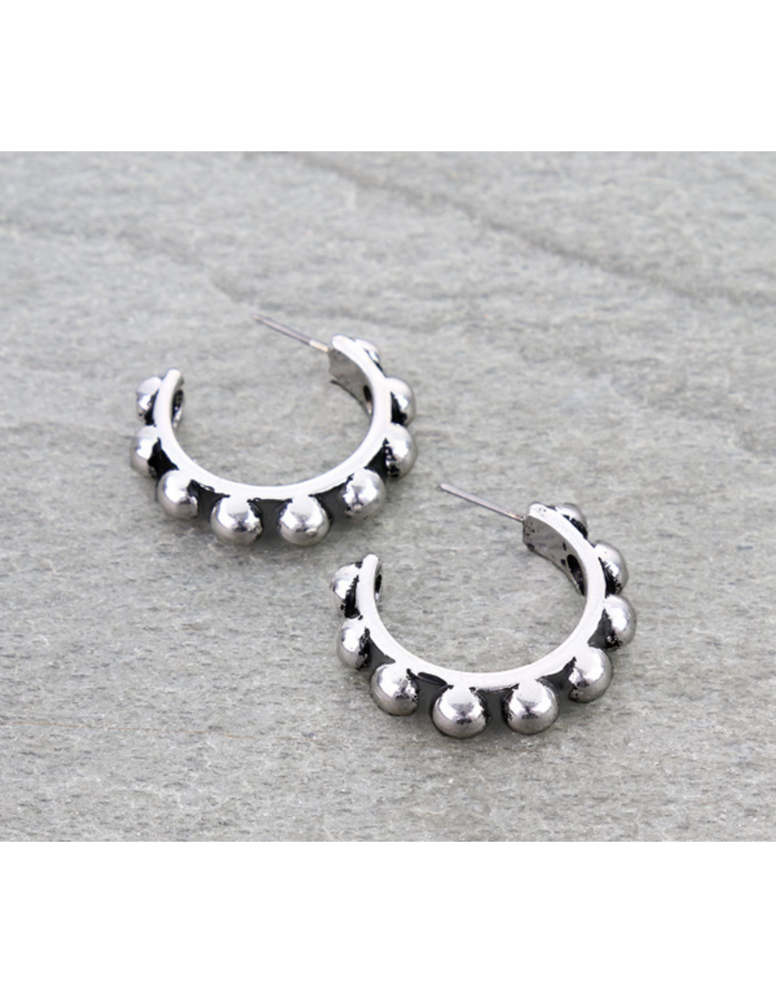 EARRING HOOP METAL BUBBLE BALL