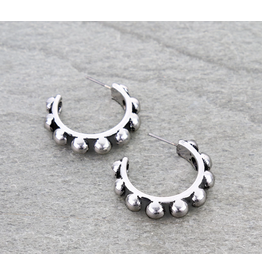 EARRING HOOP METAL BUBBLE BALL