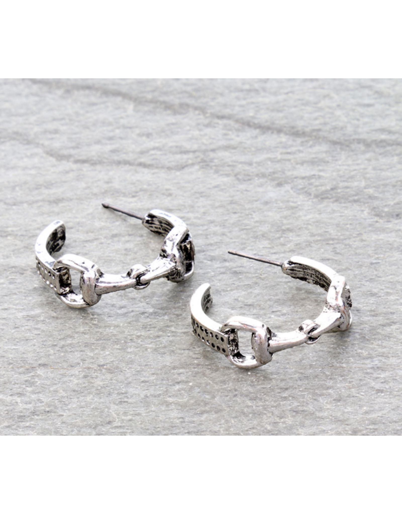 EARRING HOOP HORSEBIT SILVER