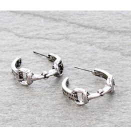 EARRING HOOP HORSEBIT SILVER
