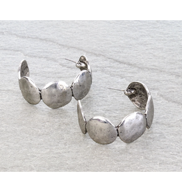 EARRING HOOP HAMMERED TXR SCULPTED