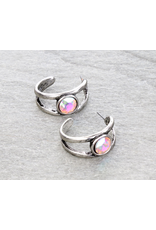 EARRING OPEN HOOP DIAMOND STONE