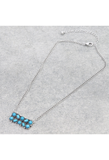NECKLACE GEOMETRIC BAR TURQUOISE CIRCLE OVAL
