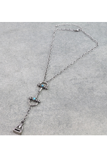 NECKLACE SILVER LARIAT HORSE BIT TO SPUR