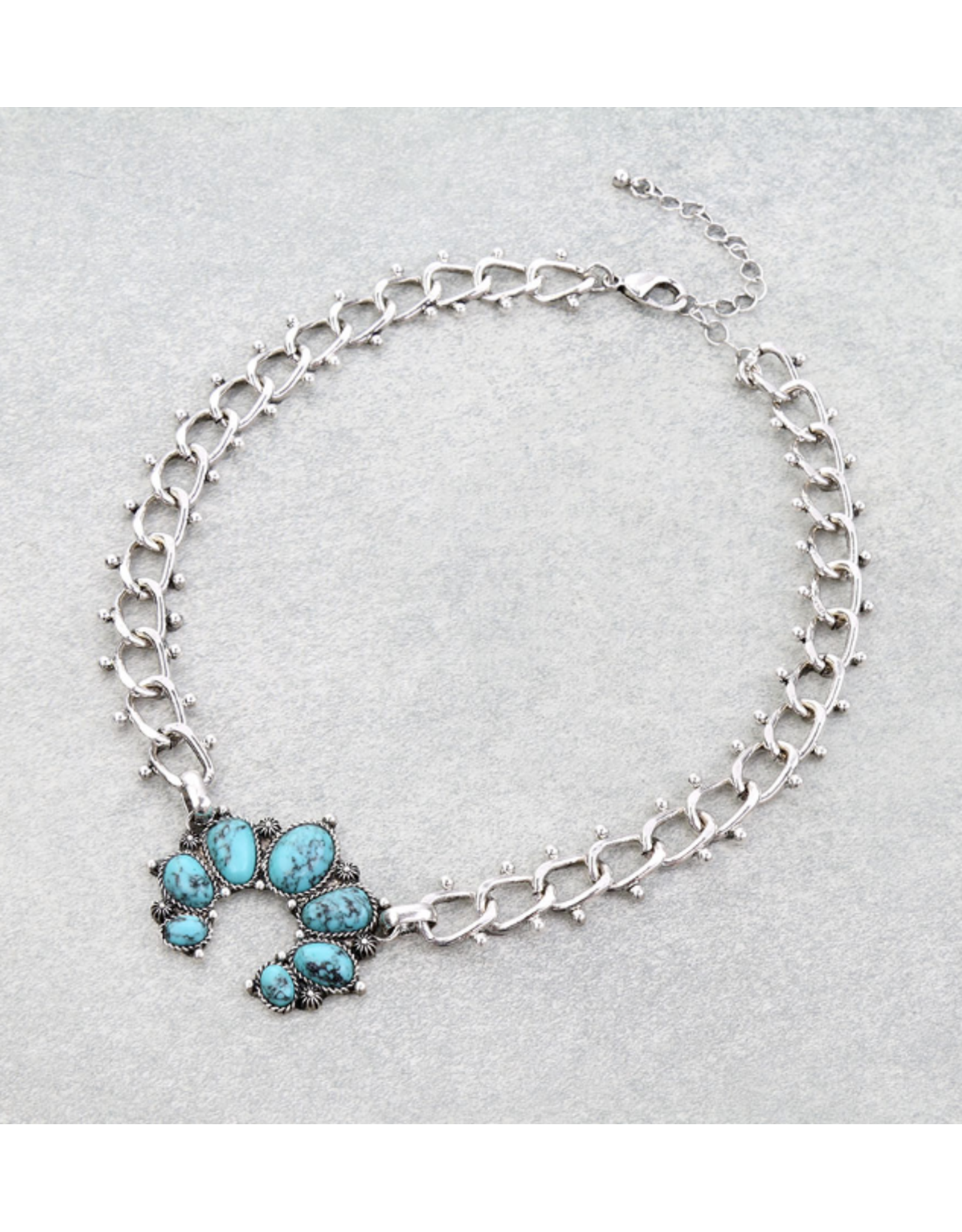 NECKLACE TURQUOISE SQUASH BLOSSOM  LINK