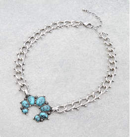 NECKLACE TURQUOISE SQUASH BLOSSOM  LINK
