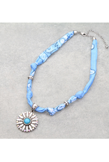 NECKLACE WESTERN CONCHO CHARM SCARF