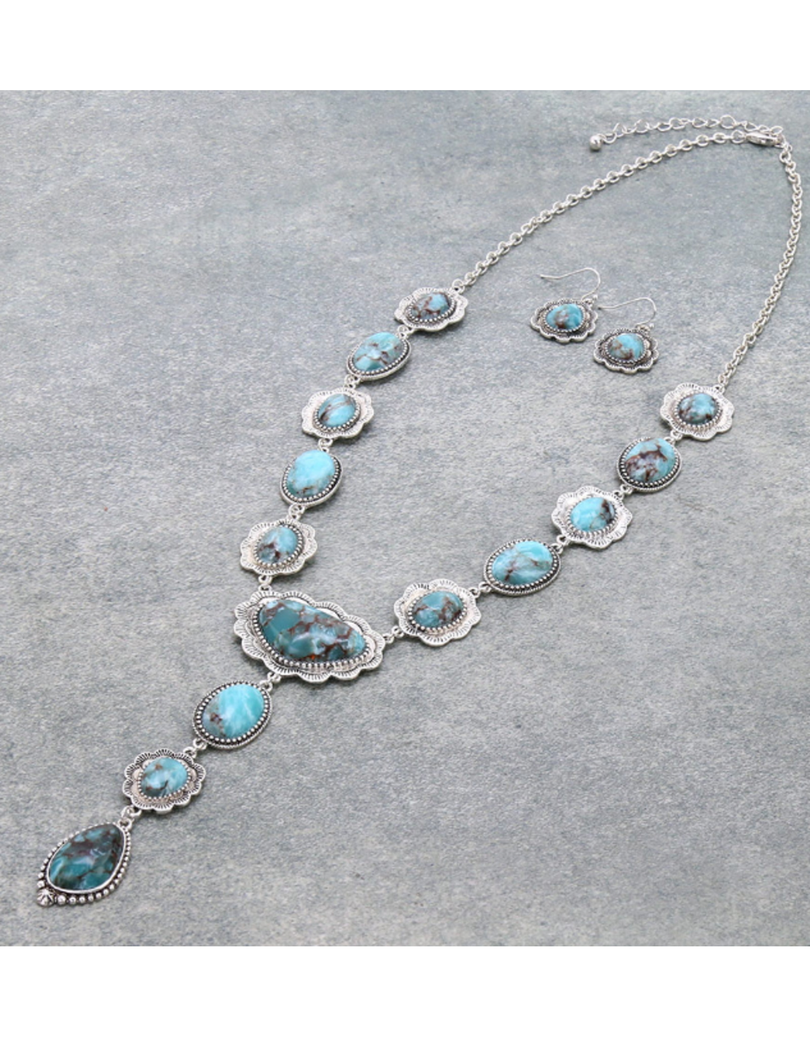 NECKLACE SET LARIAT TURQUOISE "Y"