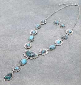 NECKLACE SET LARIAT TURQUOISE "Y"