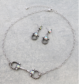 NECKLACE SET SILVER WESTERN ROPE TXR HORSEBIT