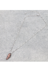 NECKLACE DAINTY BRONZE ENGRAVED LIGHTNING BOLT