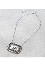 NECKLACE WESTERN LARGE SILVER CONCHO BAR