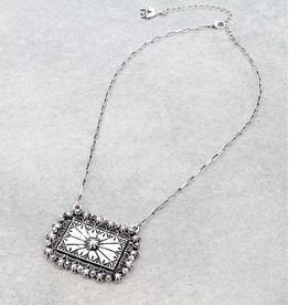 NECKLACE WESTERN LARGE SILVER CONCHO BAR