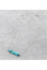 NECKLACE WESTERN TURQUOISE CHIP BAR