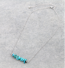 NECKLACE WESTERN TURQUOISE CHIP BAR