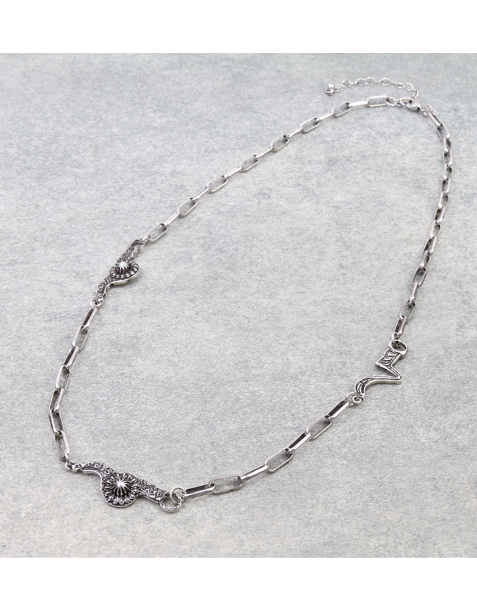 NECKLACE WESTERN PAPER CLIP CHAIN HORSE TACK